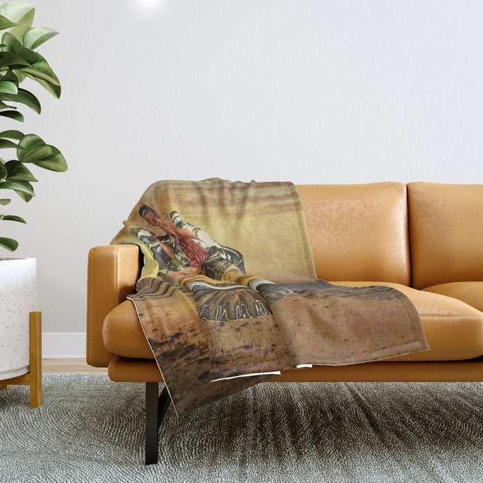 Roxanne on the rocks - Whiskey sunset Throw Blanket Gallery Image 1
