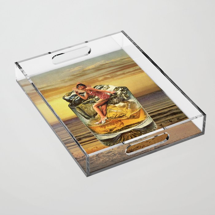 Roxanne on the rocks - Whiskey sunset Acrylic Tray Gallery Image 1