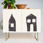 Tiny Houses #2 | Hand-printed Linocut Credenza Gallery Image 1