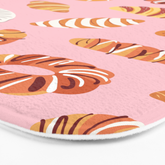 Vintage sweet bakery pastry food art pattern Bath Mat Gallery Image 3