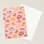 Vintage sweet bakery pastry food art pattern Stationery Card Gallery Image 2