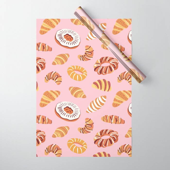 Vintage sweet bakery pastry food art pattern Wrapping Paper Gallery Image 1