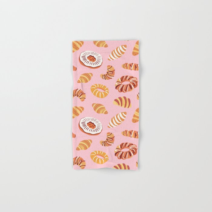 Vintage sweet bakery pastry food art pattern Bath Towel Gallery Image 1