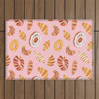 Vintage sweet bakery pastry food art pattern Outdoor Rug Gallery Image 1