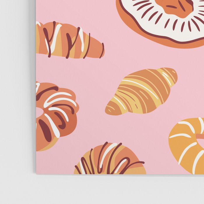 Vintage sweet bakery pastry food art pattern Poster Gallery Image 3