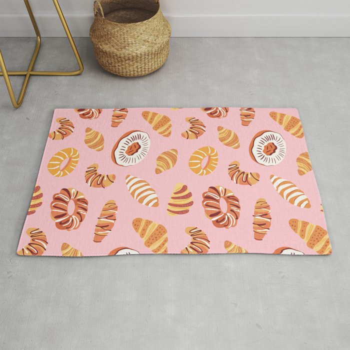 Vintage sweet bakery pastry food art pattern Rug Gallery Image 1