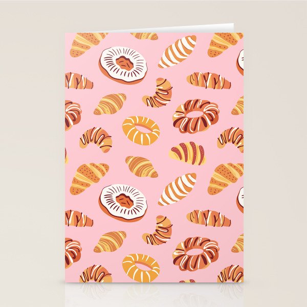 Vintage sweet bakery pastry food art pattern Stationery Card Gallery Image 2