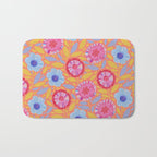 Folk Floral Blossoms in Sweet Peach Bath Mat Gallery Image 1