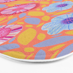 Folk Floral Blossoms in Sweet Peach Bath Mat Gallery Image 3