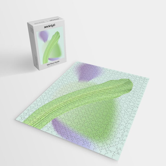 Spring Bud Lavender: Abstract Brush Strokes on Gradient Color - 002 Jigsaw Puzzle Gallery Image 2