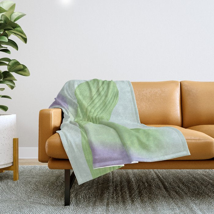 Spring Bud Lavender: Abstract Brush Strokes on Gradient Color - 002 Throw Blanket Gallery Image 1