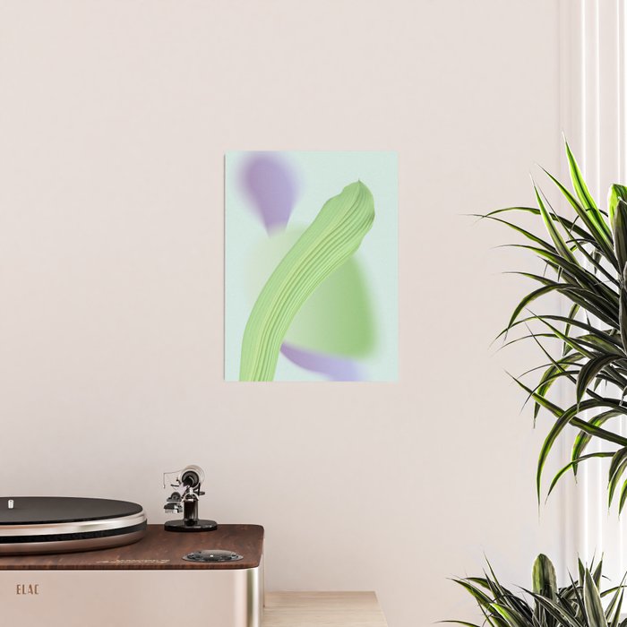 Spring Bud Lavender: Abstract Brush Strokes on Gradient Color - 002 Poster Gallery Image 2