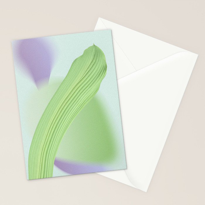 Spring Bud Lavender: Abstract Brush Strokes on Gradient Color - 002 Stationery Card Gallery Image 2