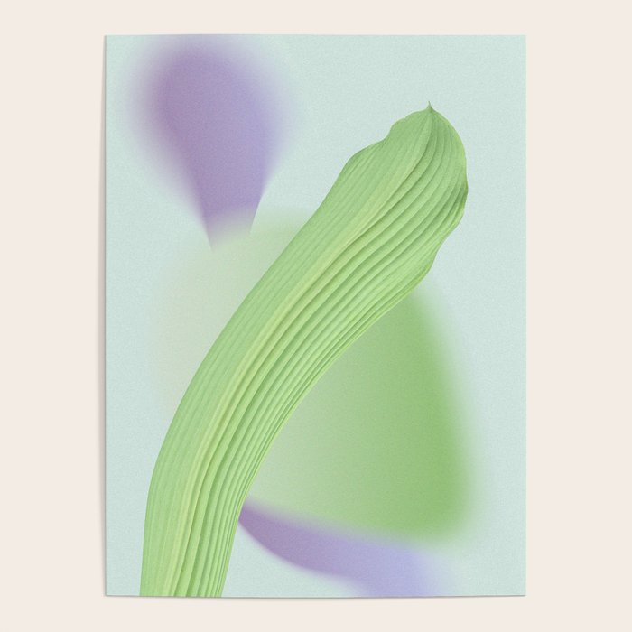 Spring Bud Lavender: Abstract Brush Strokes on Gradient Color - 002 Poster Gallery Image 4