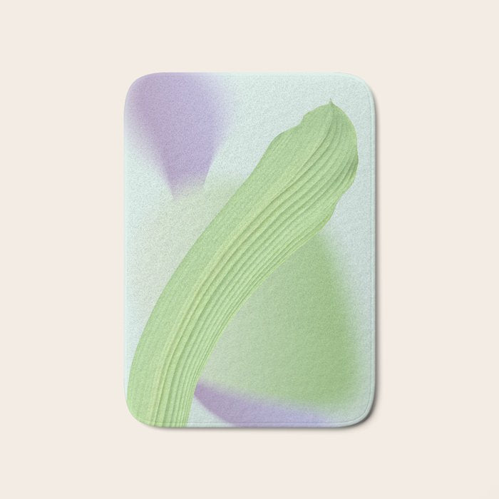 Spring Bud Lavender: Abstract Brush Strokes on Gradient Color - 002 Bath Mat Gallery Image 1