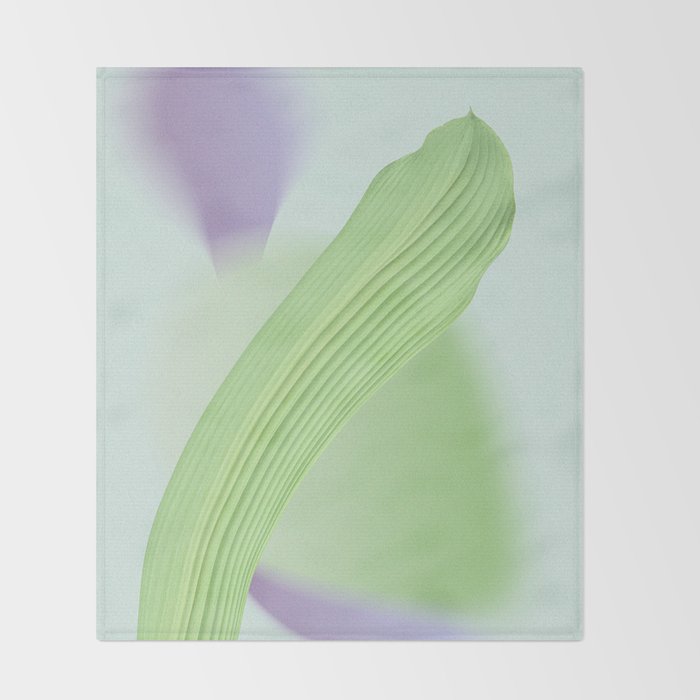 Spring Bud Lavender: Abstract Brush Strokes on Gradient Color - 002 Throw Blanket Gallery Image 2