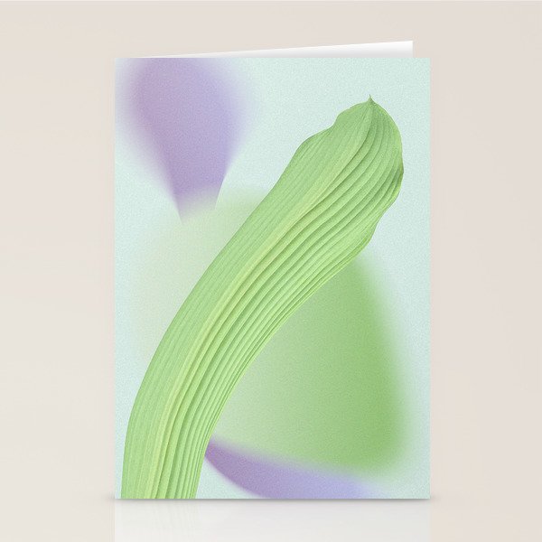 Spring Bud Lavender: Abstract Brush Strokes on Gradient Color - 002 Stationery Card Gallery Image 1