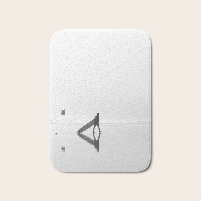 Modern Coastal Surfer Photography Bath Mat Gallery Image 1