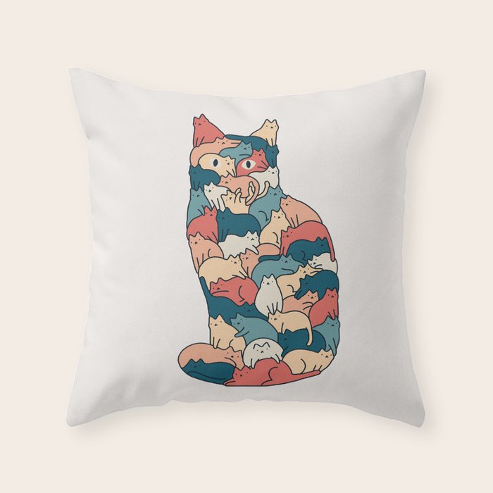Cat Landscape 185: How many cats? Throw Pillow Gallery Image 6