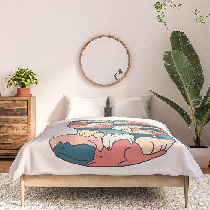 Cat Landscape 185: How many cats? Comforter Gallery Image 3