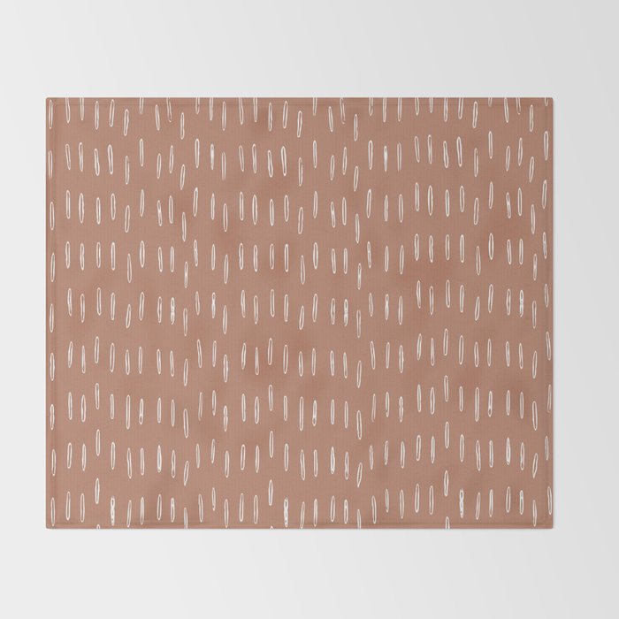 Boho Raindrops Abstract Pattern, Terracotta Throw Blanket Gallery Image 2