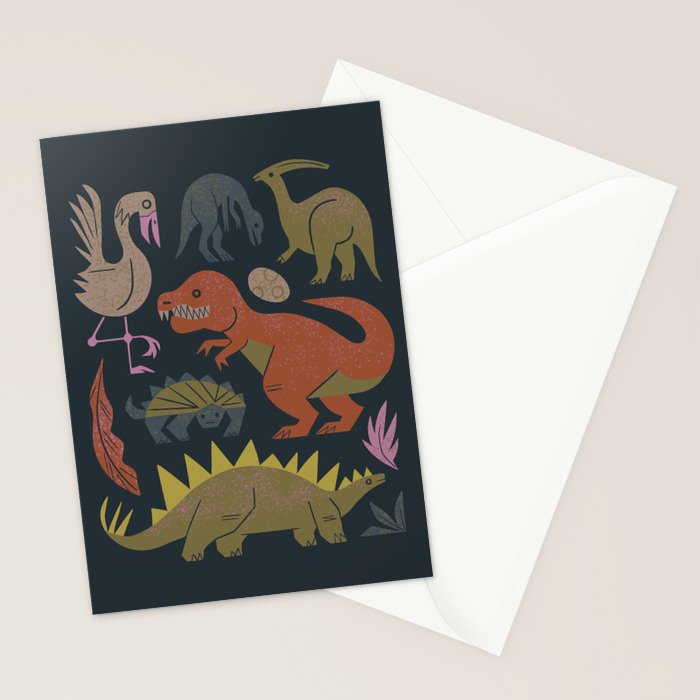Jurassic Friends (Dark) Stationery Card Gallery Image 2