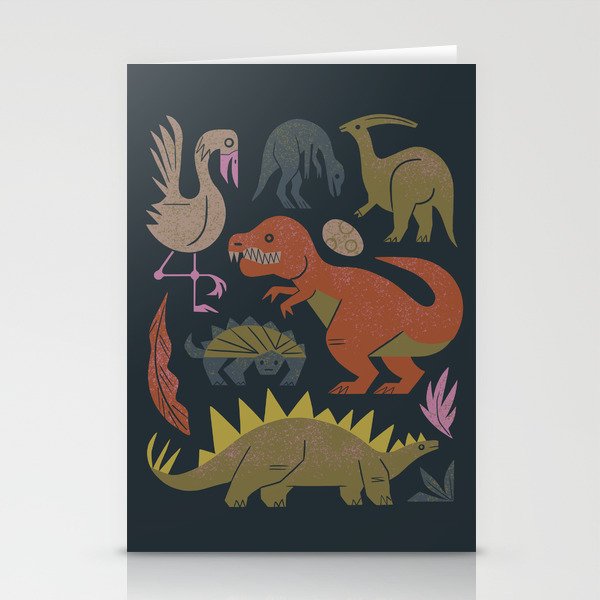Jurassic Friends (Dark) Stationery Card Gallery Image 1