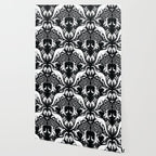 Black & White Cryptid Damask Wallpaper Gallery Image 2