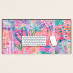 Girly Graffiti with Hearts and Doodles Desk Mat Gallery Image 1