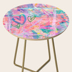 Girly Graffiti with Hearts and Doodles Side Table Gallery Image 2