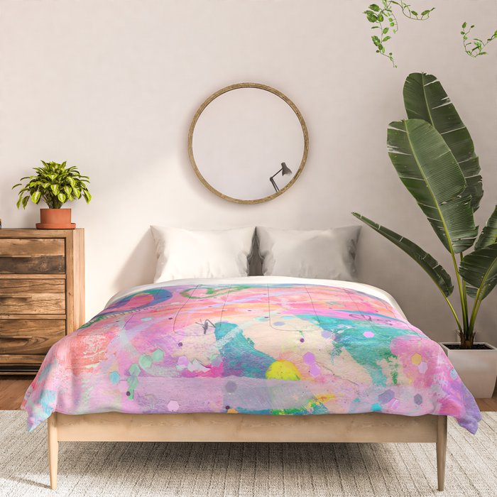 Girly Graffiti with Hearts and Doodles Comforter Gallery Image 3