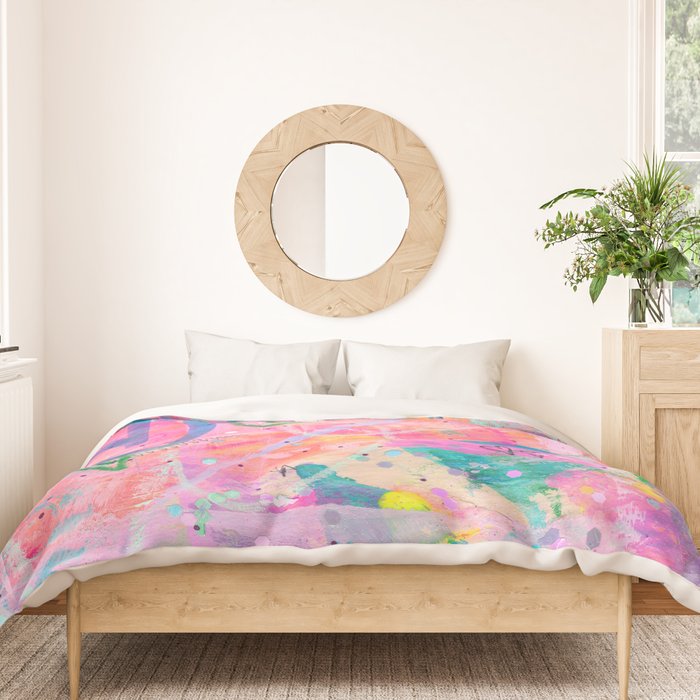 Girly Graffiti with Hearts and Doodles Duvet Cover Gallery Image 3