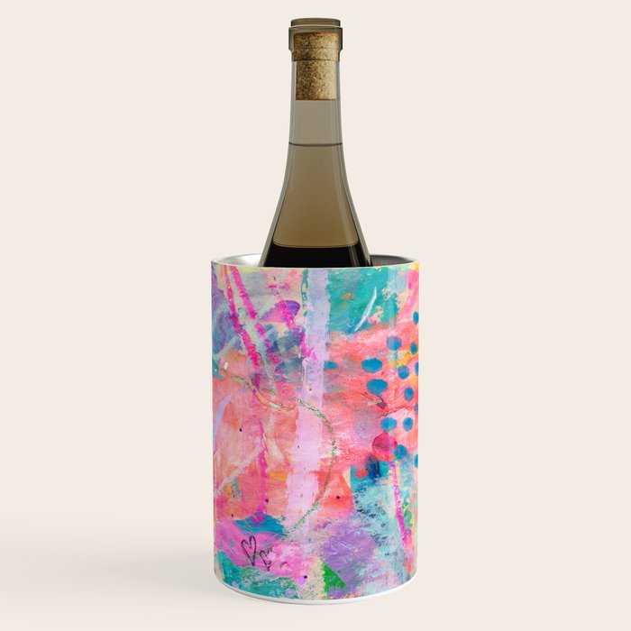 Girly Graffiti with Hearts and Doodles Wine Chiller Gallery Image 3