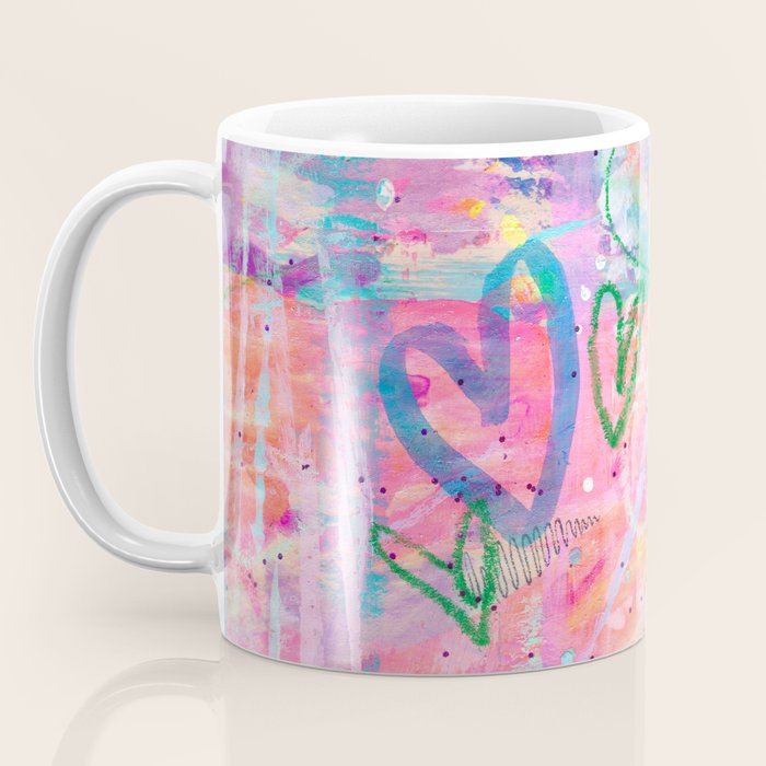 Girly Graffiti with Hearts and Doodles Coffee Mug Gallery Image 3