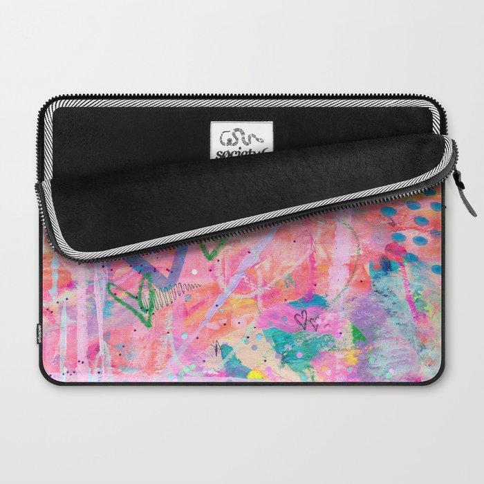 Girly Graffiti with Hearts and Doodles Laptop Sleeve Gallery Image 2