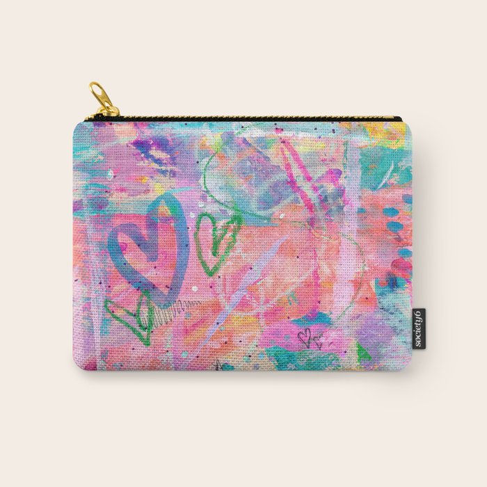 Girly Graffiti with Hearts and Doodles Carry All Pouch Gallery Image 1