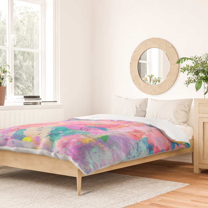 Girly Graffiti with Hearts and Doodles Duvet Cover Gallery Image 2