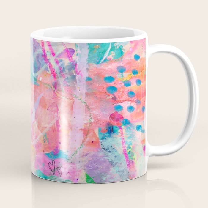 Girly Graffiti with Hearts and Doodles Coffee Mug Gallery Image 1