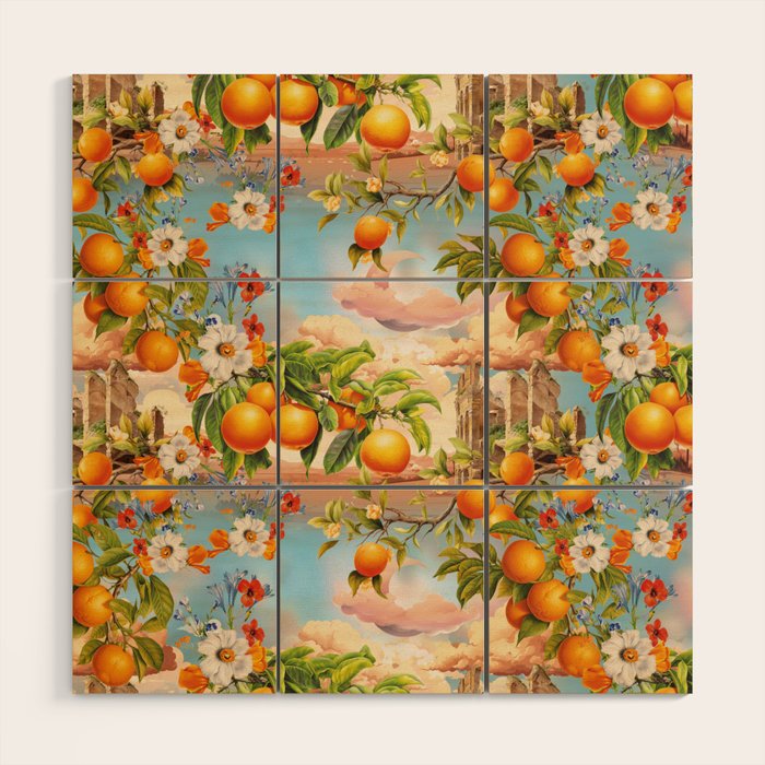 Orange Garden Wood Wall Art Gallery Image 1
