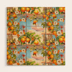 Orange Garden Wood Wall Art Gallery Image 1