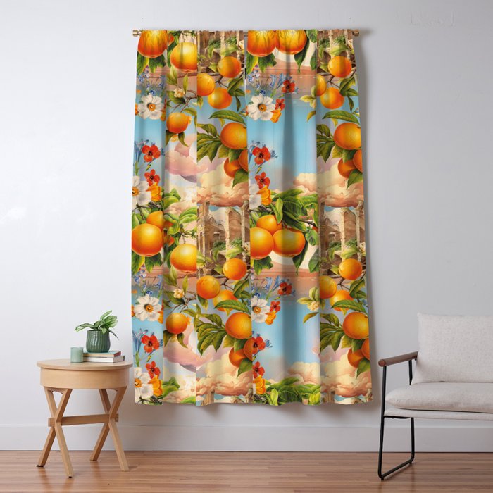 Orange Garden Window Curtain Gallery Image 1