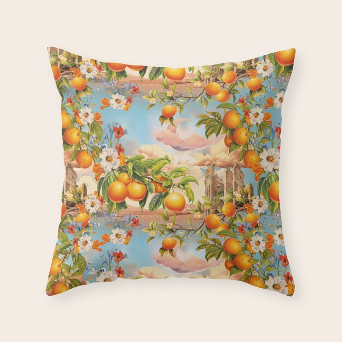 Orange Garden Throw Pillow Gallery Image 6