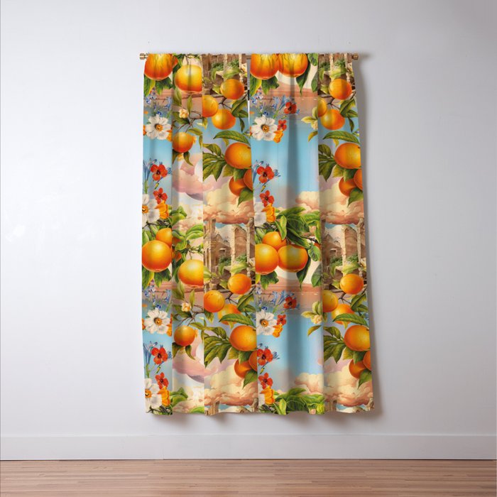 Orange Garden Window Curtain Gallery Image 3