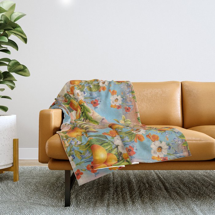 Orange Garden Throw Blanket Gallery Image 1