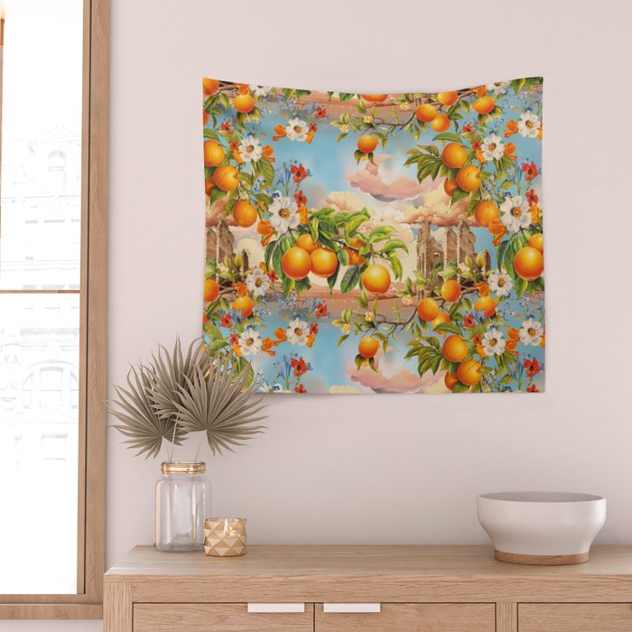 Orange Garden Wall Tapestry Gallery Image 2