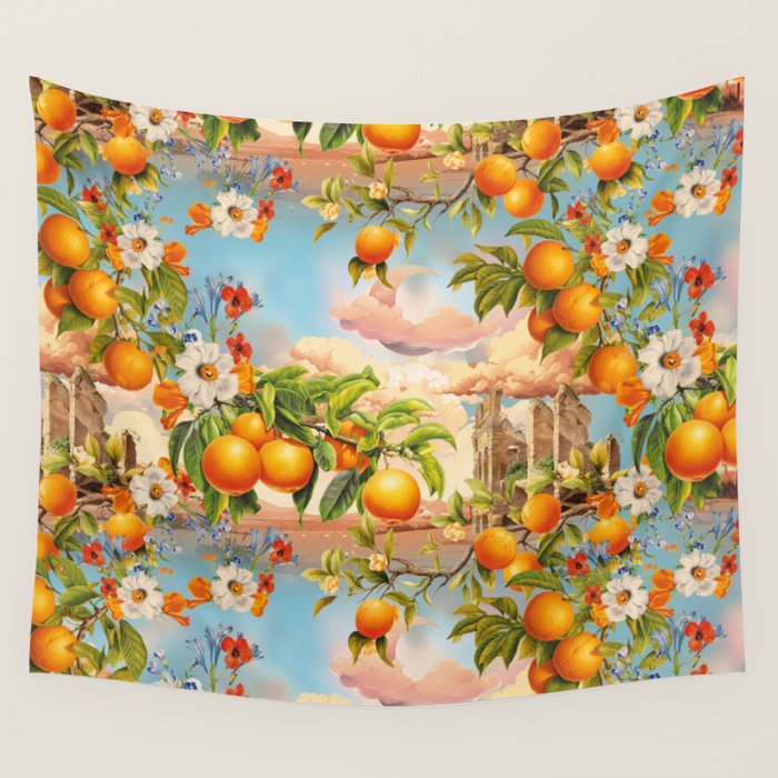 Orange Garden Wall Tapestry Gallery Image 1