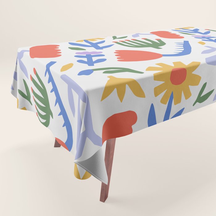 Colorful abstract flower art pattern Tablecloth Gallery Image 1