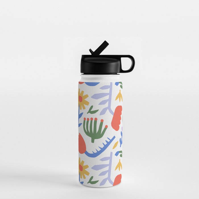 Colorful abstract flower art pattern Water Bottle Gallery Image 1