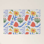 Colorful abstract flower art pattern Welcome Mat Gallery Image 1
