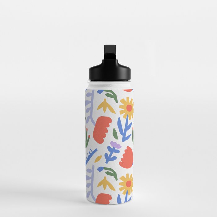 Colorful abstract flower art pattern Water Bottle Gallery Image 3